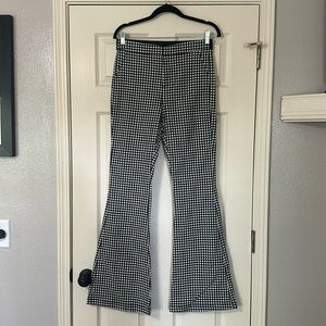 NWT gingham flare pants